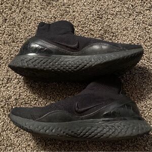 Nike React Fly knit Triple Black  Athletic Shoes